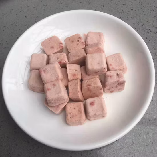 Cubitos de yogur liofilizado para cereales